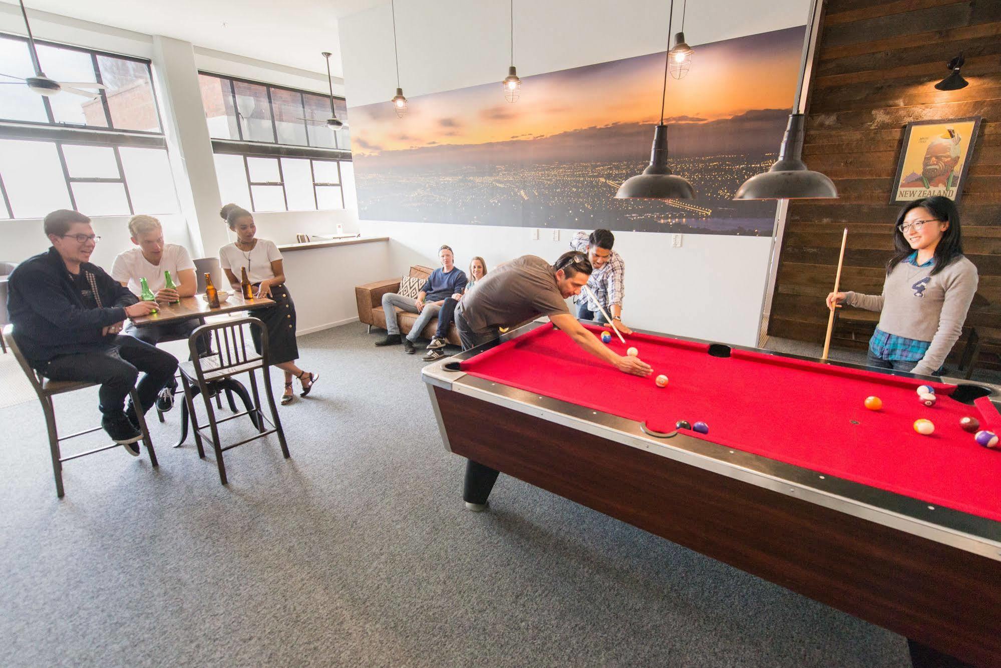 Hostel Urbanz Christchurch Exteriér fotografie The pool table at the company headquarters